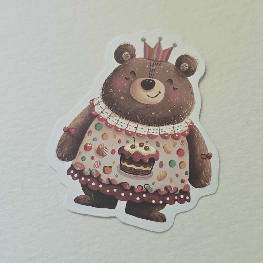 10/$10 Cute Bear Sticker with Crown